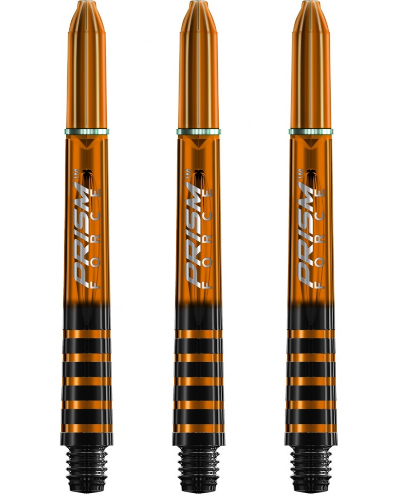 Winmau Prism Force polycarbonate dart shafts in medium length with locking rings